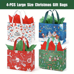 4pcs Christmas Gift Bags Xmas Party Supplies