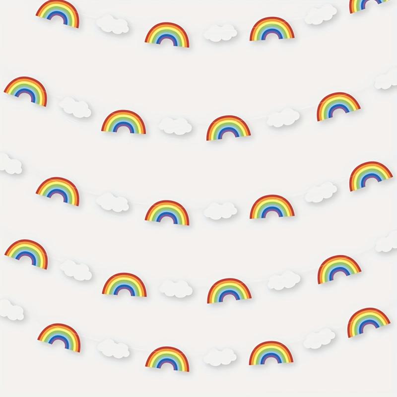 Rainbow Clouds Paper Sheet String Birthday Party Decoration