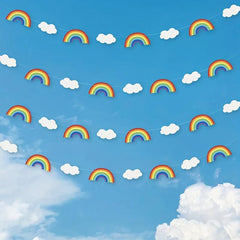 Rainbow Clouds Paper Sheet String Birthday Party Decoration