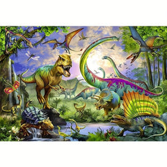 Dinosaur Tapestry Wall Hanging 5x3ft Jurassic Hand Painted Wall Decor