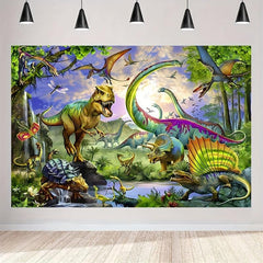 Dinosaur Tapestry Wall Hanging 5x3ft Jurassic Hand Painted Wall Decor