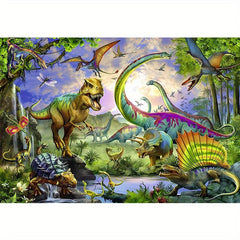 Dinosaur Tapestry Wall Hanging 5x3ft Jurassic Hand Painted Wall Decor
