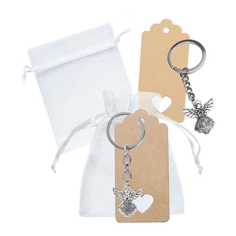 10 Angel Alloy Pendant Keychain Christening Gift Set
