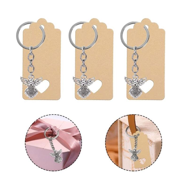 10 Angel Alloy Pendant Keychain Christening Gift Set