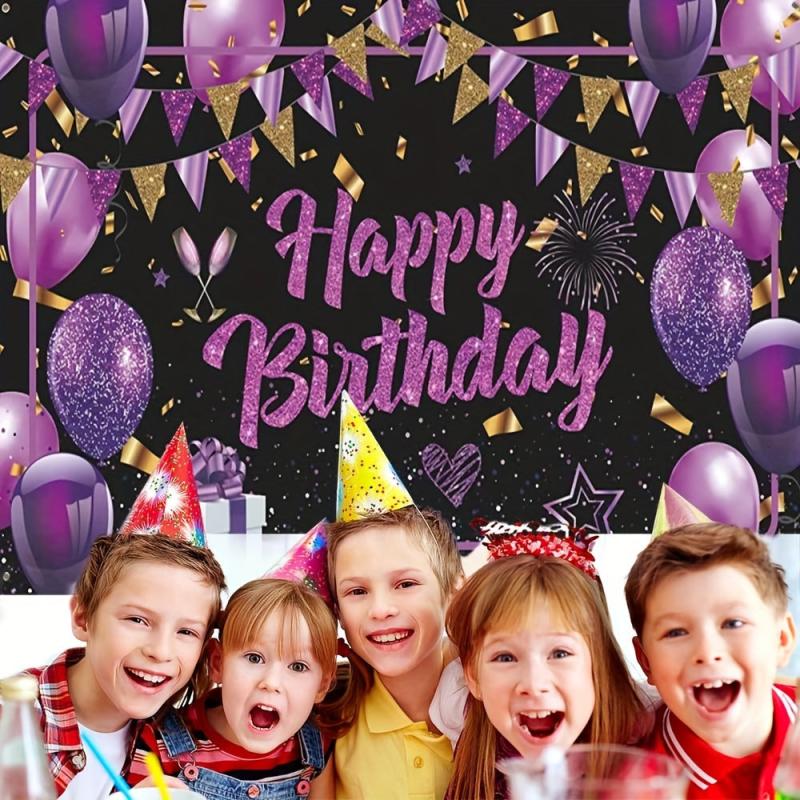 Purple Happy Birthday Banner - Large Party Decoration