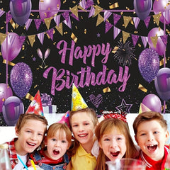 Purple Happy Birthday Banner - Large Party Decoration