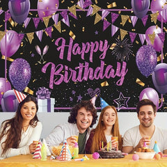 Purple Happy Birthday Banner - Large Party Decoration