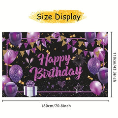 Purple Happy Birthday Banner - Large Party Decoration