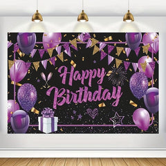 Purple Happy Birthday Banner - Large Party Decoration