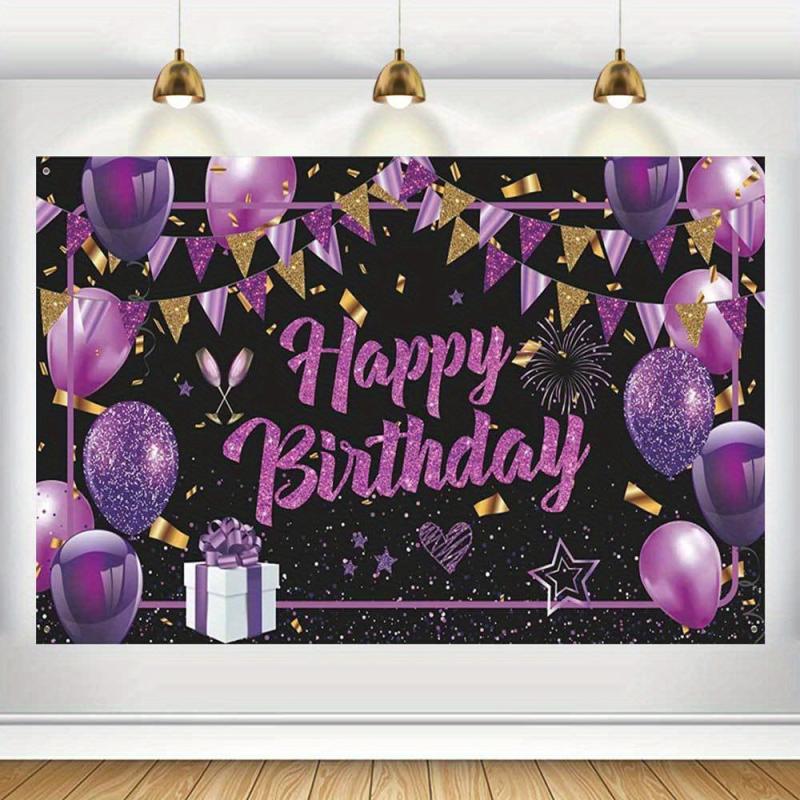 Purple Happy Birthday Banner - Large Party Decoration
