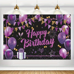 Purple Happy Birthday Banner - Large Party Decoration