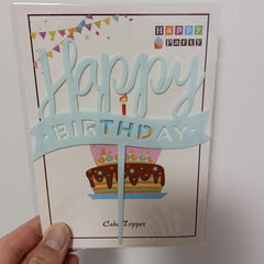 Acrylic Cake Topper Flying Flag for Easy Decorating