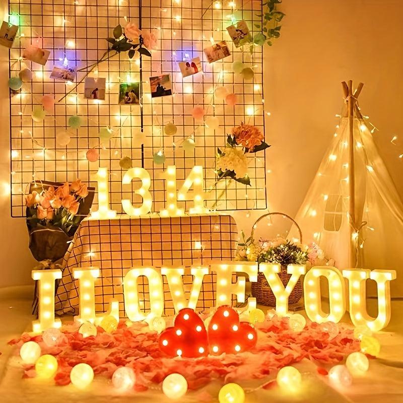 1pc LED Alphabet Light A - Birthday Wedding Christmas Gift Party Decoration