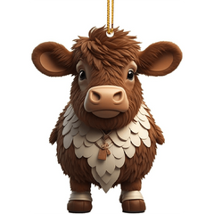 Christmas Cartoon Highland Cow Tree Hanging Decoration 13 Styles
