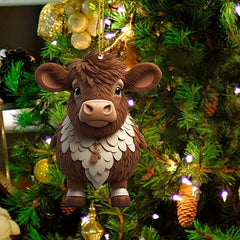Christmas Cartoon Highland Cow Tree Hanging Decoration 13 Styles