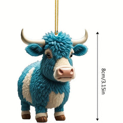 Christmas Cartoon Highland Cow Tree Hanging Decoration 13 Styles