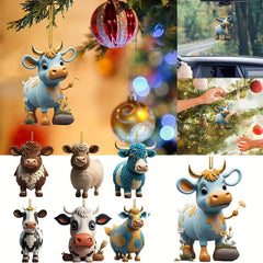 Christmas Cartoon Highland Cow Tree Hanging Decoration 13 Styles