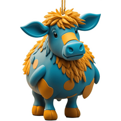 Christmas Cartoon Highland Cow Tree Hanging Decoration 13 Styles