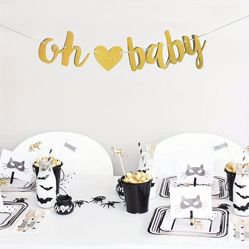 Golden Oh Baby Love Pull Flag for Baby Shower