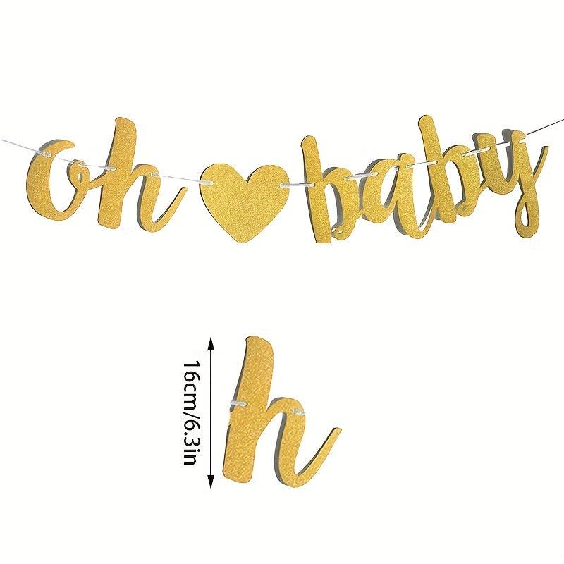 Golden Oh Baby Love Pull Flag for Baby Shower