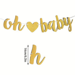 Golden Oh Baby Love Pull Flag for Baby Shower