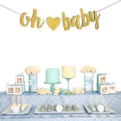Golden Oh Baby Love Pull Flag for Baby Shower
