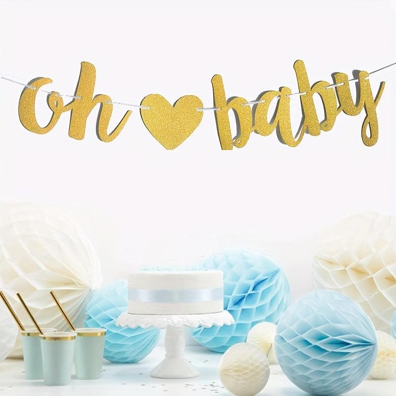 Golden Oh Baby Love Pull Flag for Baby Shower