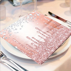 Pink Rose Golden Party Set - 20 Plates & 20 Cups