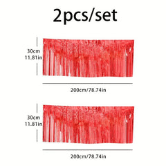 2pcs Rain Silk Curtain Tassel Party Decoration Set