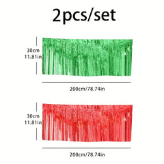2pcs Rain Silk Curtain Tassel Party Decoration Set