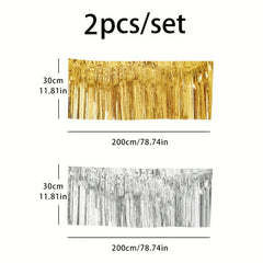 2pcs Rain Silk Curtain Tassel Party Decoration Set