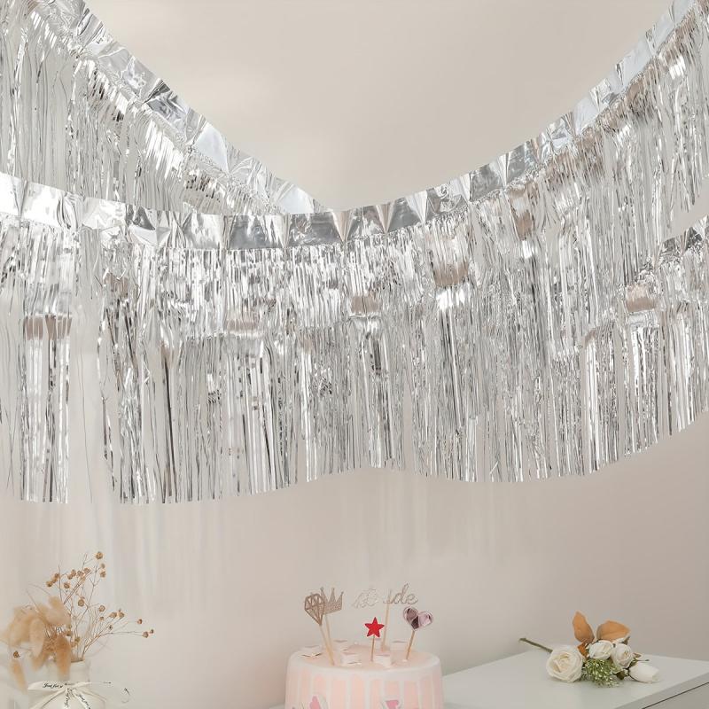 2pcs Rain Silk Curtain Tassel Party Decoration Set
