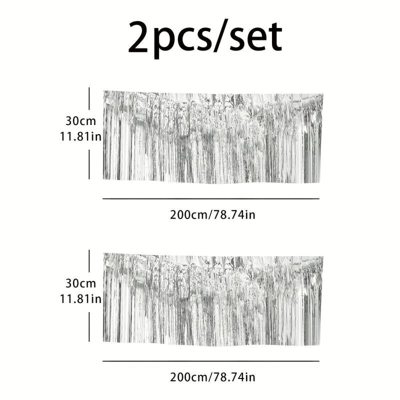 2pcs Rain Silk Curtain Tassel Party Decoration Set