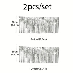 2pcs Rain Silk Curtain Tassel Party Decoration Set