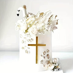 Creative Brittany Acrylic Cake Topper Golden Rose Red Reunion Cake Topper