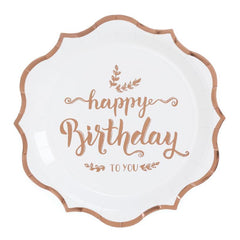 16pcs Rose Golden Hot Stamp Paper Plate Napkin Birthday Party Decor