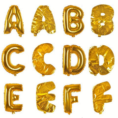 16 Golden Letter Balloons for Birthday Wedding Party Decor