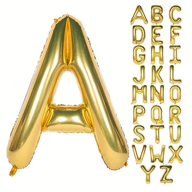 16 Golden Letter Balloons for Birthday Wedding Party Decor