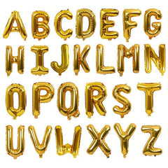 16 Golden Letter Balloons for Birthday Wedding Party Decor