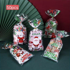 Christmas OPP Flat Mouth Pastry Bag Jewelry Bag Candy Cookie Bread Packaging