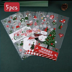 Christmas OPP Flat Mouth Pastry Bag Jewelry Bag Candy Cookie Bread Packaging