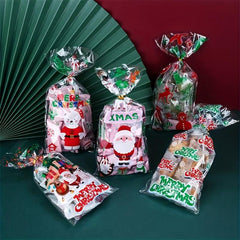 Christmas OPP Flat Mouth Pastry Bag Jewelry Bag Candy Cookie Bread Packaging