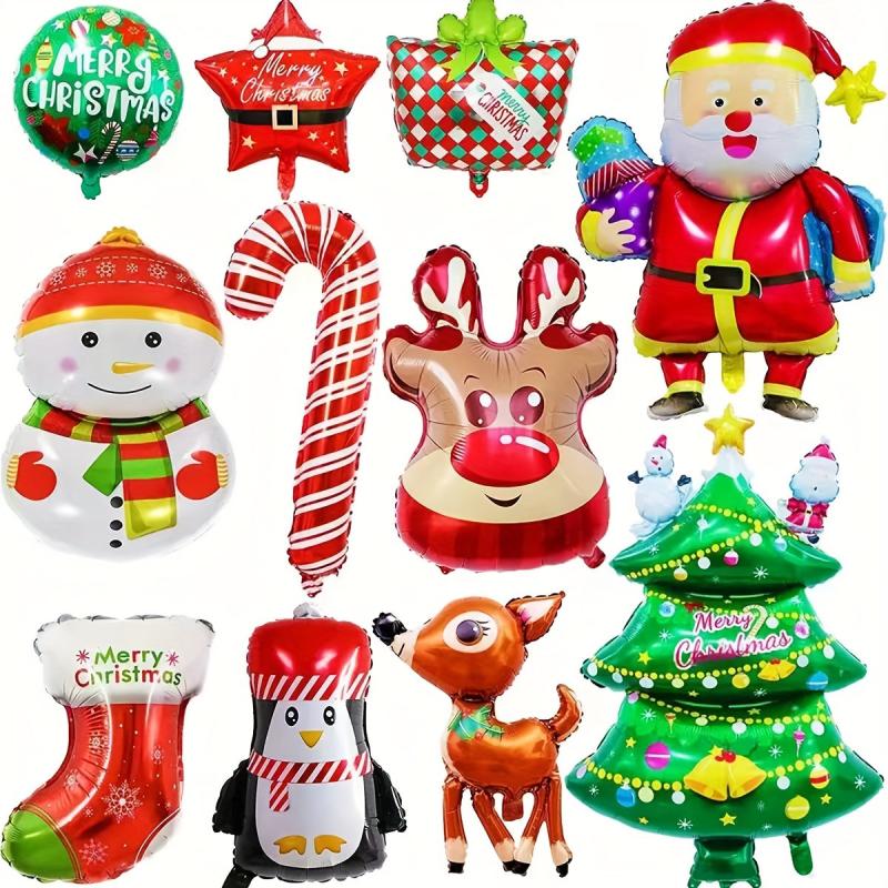 1pc Christmas Balloons Xmas Boy Satan Claus Snowman Elk Gingerbread Man