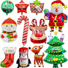 1pc Christmas Balloons Xmas Boy Satan Claus Snowman Elk Gingerbread Man