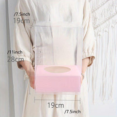 Panoramic Rose Preserved Flower in Square Transparent Packaging