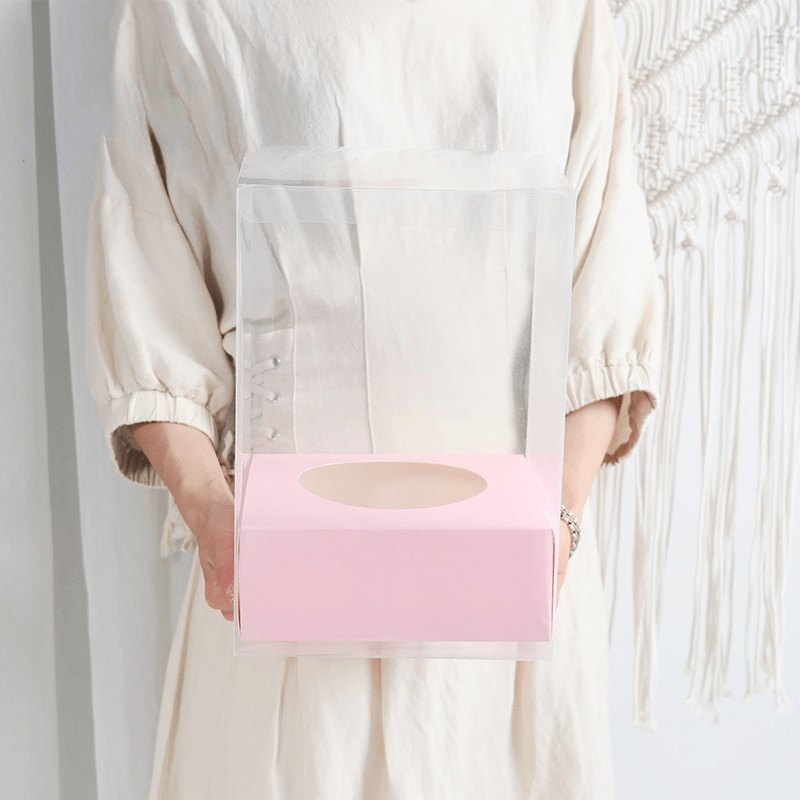 Panoramic Rose Preserved Flower in Square Transparent Packaging