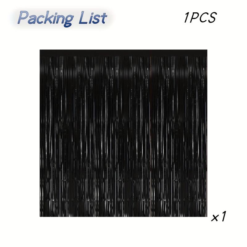 Sparkling Foil Tinsel Curtain for Birthday & Halloween Party Decoration