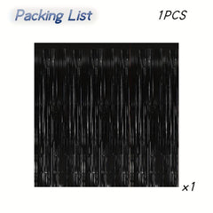 Sparkling Foil Tinsel Curtain for Birthday & Halloween Party Decoration