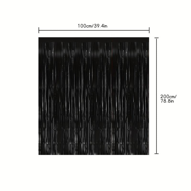 Sparkling Foil Tinsel Curtain for Birthday & Halloween Party Decoration