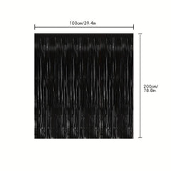Sparkling Foil Tinsel Curtain for Birthday & Halloween Party Decoration